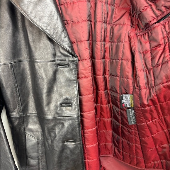 Wilsons Leather Pelle Studio Size Medium Jacket Black 4 Button Thinsulate Liner - Picture 8 of 12